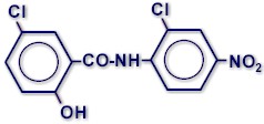 Fórmula molecular de la niclosamida