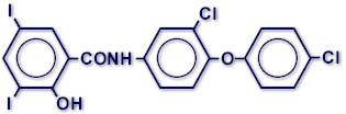 Fórmula molecular de la rafoxanida