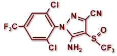 Molecular structure of FIPRONIL, one of the most used ectoparasiticides