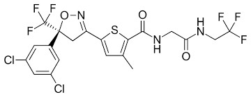 Estructura molecular del lotilaner. Imagen tomada de pubchem.ncbi.nlm.nih.gov