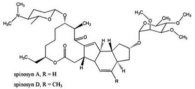 Fórmula y estructura química del espinosad