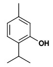 Chemical structure of THYMOL. Picture taken from wildflowerfinder.org.uk