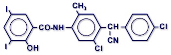Fórmula molecular de la oxiclozanida