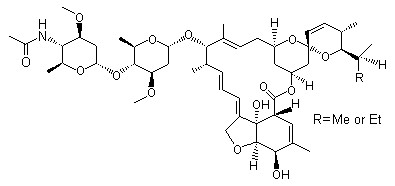 Fórmula y estructura química de la eprinomectina